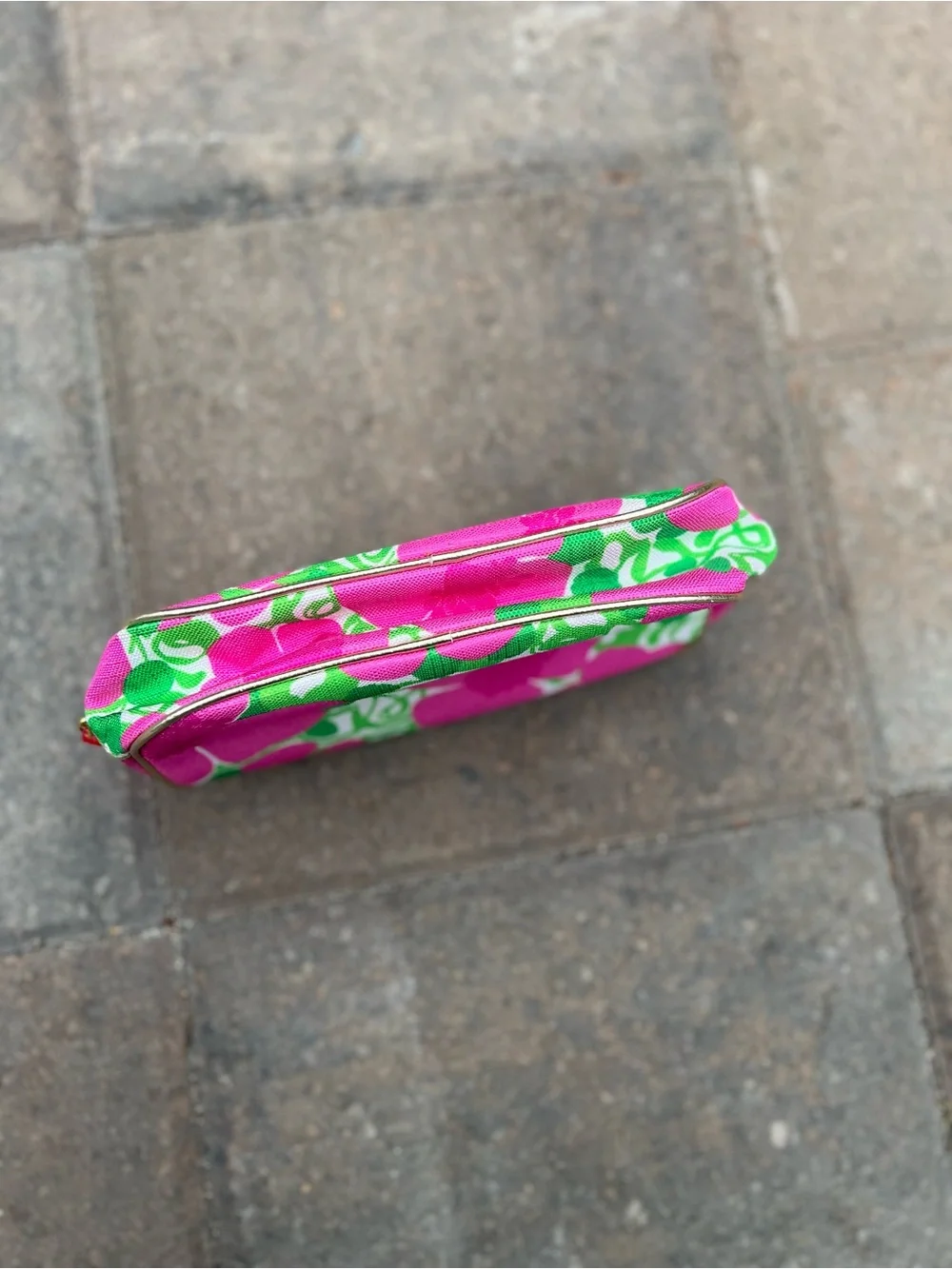 Lily Pulitzer For Estee Lauder Cosmetic Bag Pink Green Floral